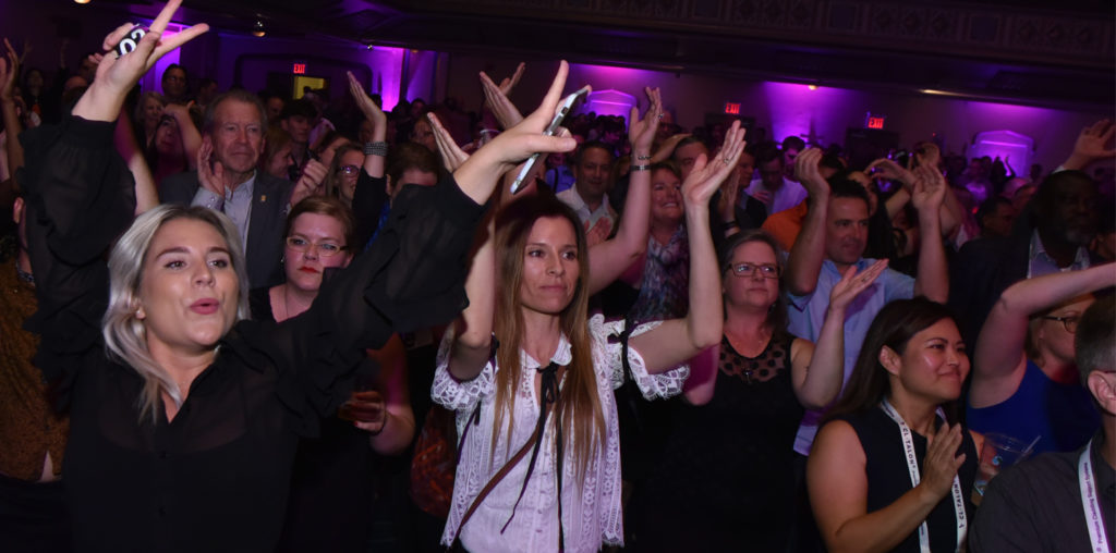 People at a party dancing