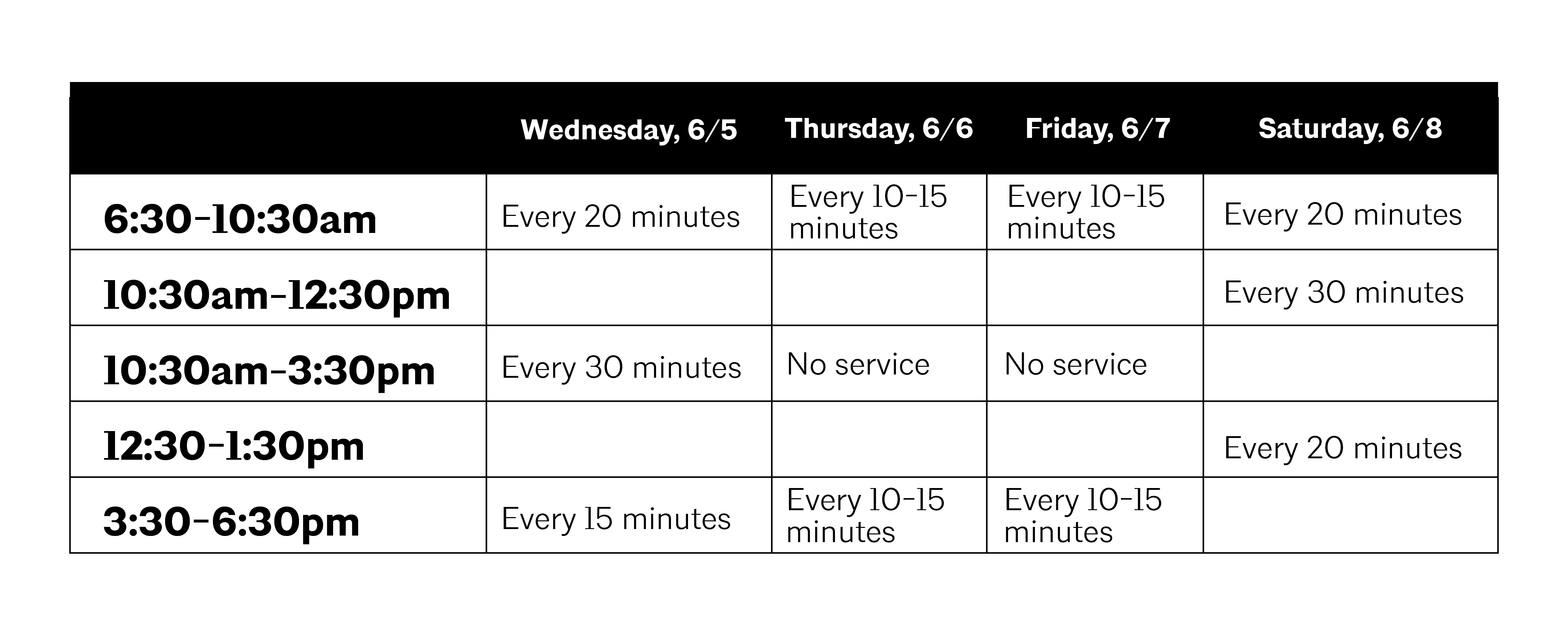 shuttle schedule02 AIA Conference on Architecture & Design 2024