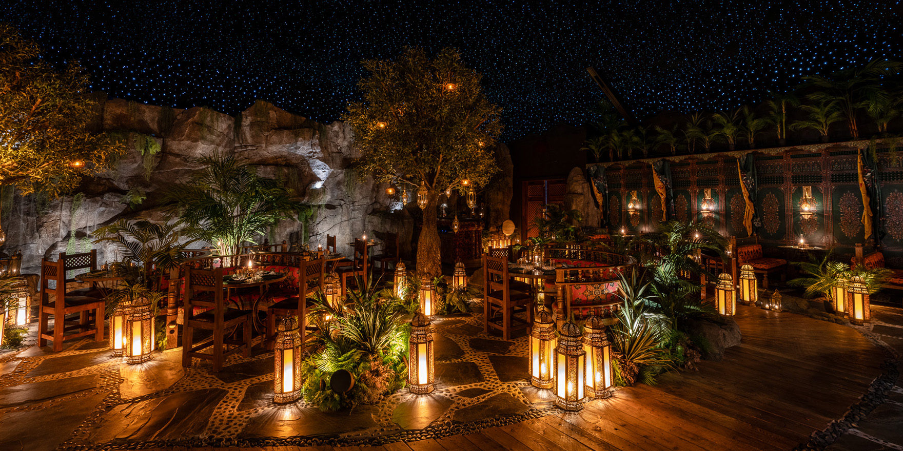 Beautiful interior of Leila restaurant in San Diego.
