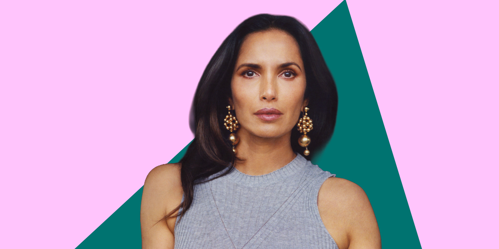 AIA26 opening keynote Padma Lakshmi headshot over pink and green background